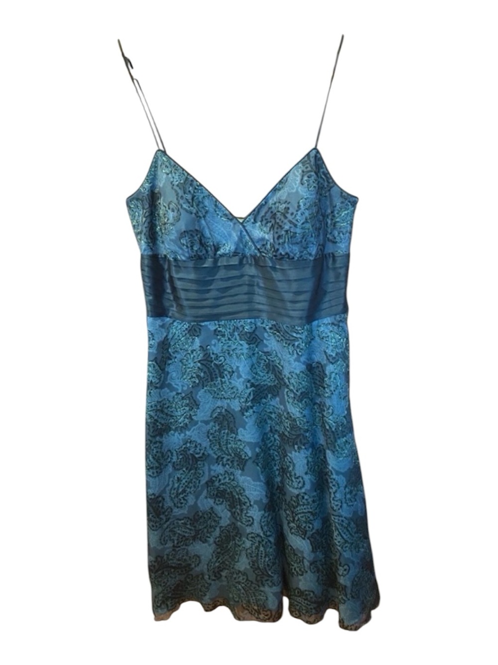 Laundry by Shelli Segal Women's Cocktail Party Dress Sz 6 Turquoise Spaghetti